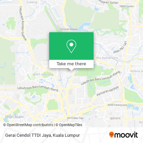 Peta Gerai Cendol TTDI Jaya