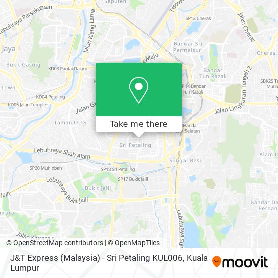 J&T Express (Malaysia) - Sri Petaling KUL006 map