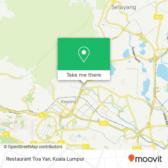 Restaurant Toa Yan map