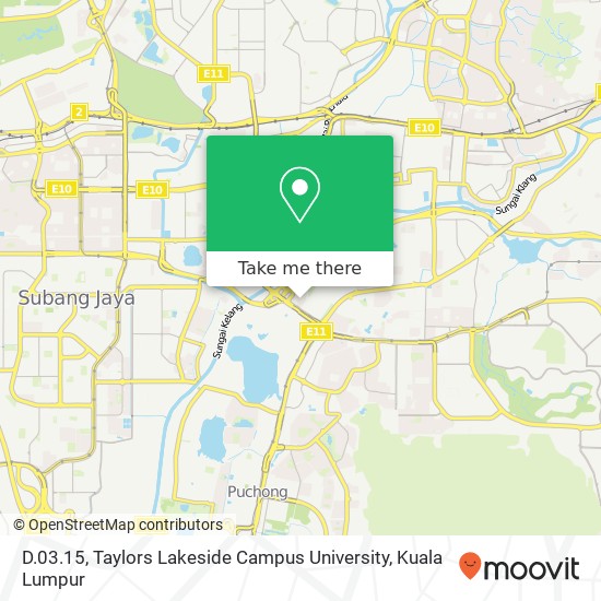 D.03.15, Taylors Lakeside Campus University map