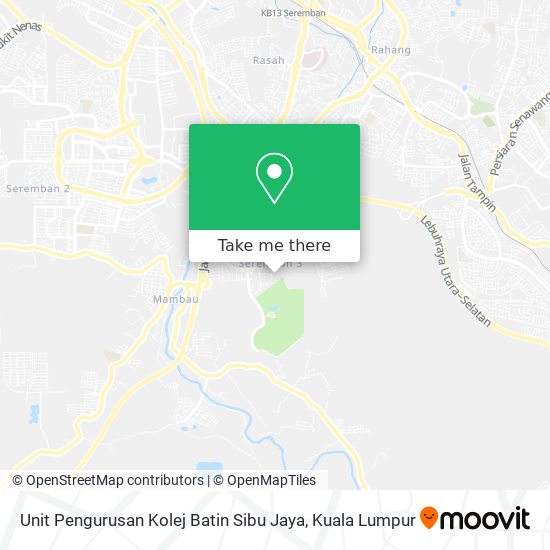 Peta Unit Pengurusan Kolej Batin Sibu Jaya