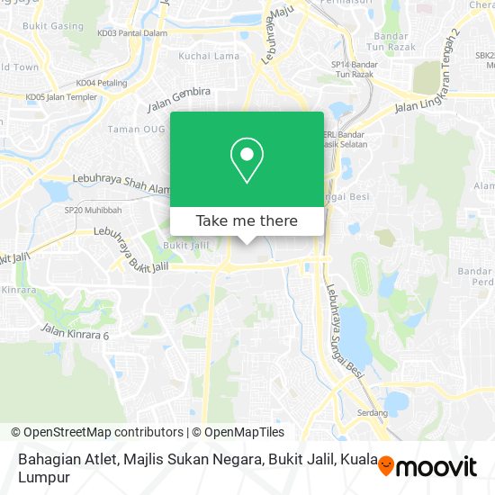 Bahagian Atlet, Majlis Sukan Negara, Bukit Jalil map