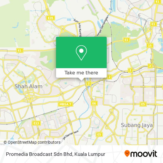 Promedia Broadcast Sdn Bhd map