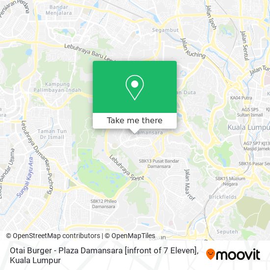Otai Burger - Plaza Damansara [infront of 7 Eleven] map
