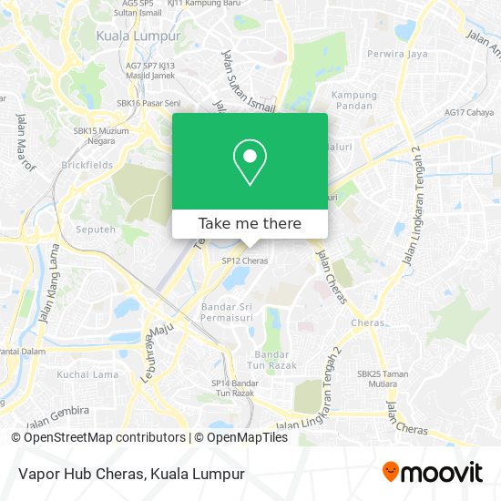 Vapor Hub Cheras map