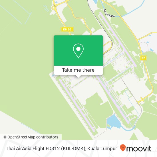 Peta Thai AirAsia Flight FD312 (KUL-DMK)