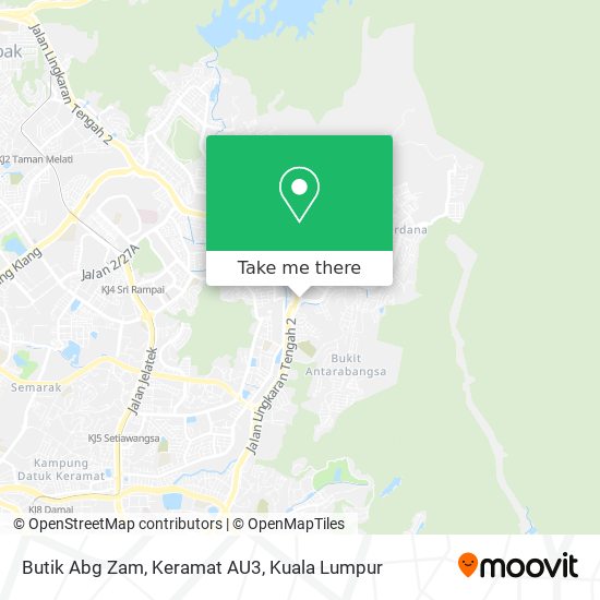Butik Abg Zam, Keramat AU3 map