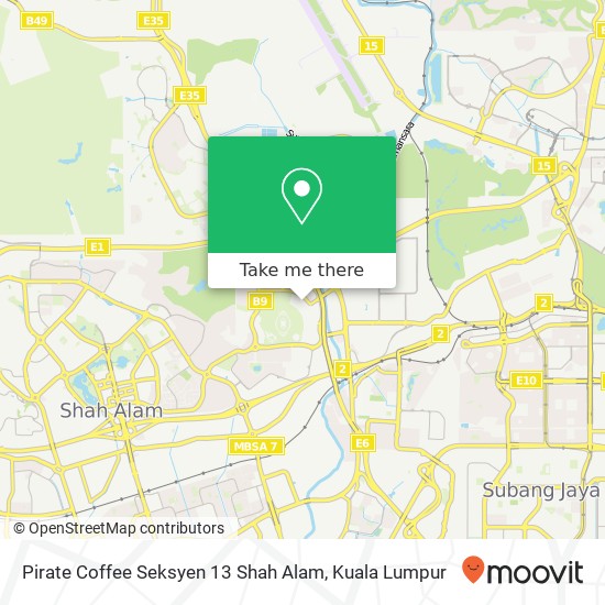 Peta Pirate Coffee Seksyen 13 Shah Alam