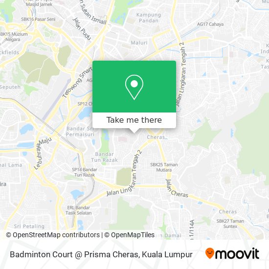 Badminton Court @ Prisma Cheras map