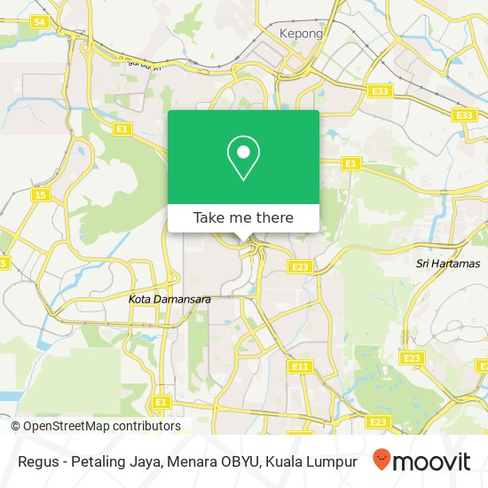 Regus - Petaling Jaya, Menara OBYU map