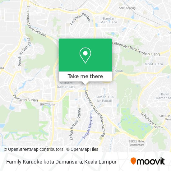 Peta Family Karaoke kota Damansara