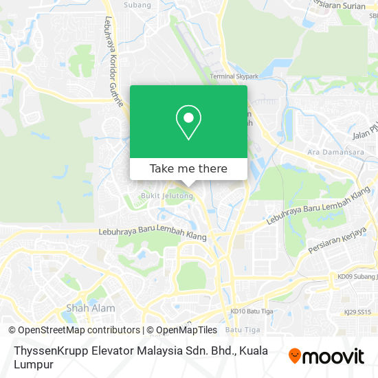 Peta ThyssenKrupp Elevator Malaysia Sdn. Bhd.