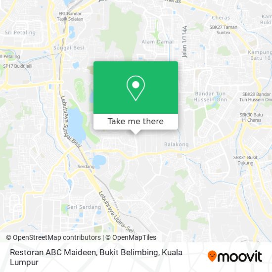 Peta Restoran ABC Maideen, Bukit Belimbing