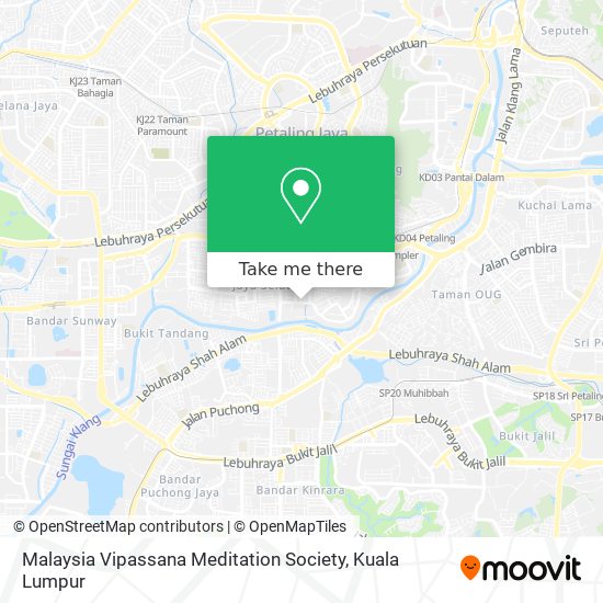 Malaysia Vipassana Meditation Society map