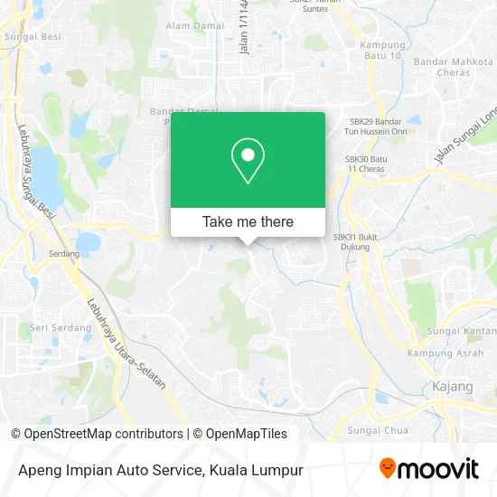 Peta Apeng Impian Auto Service