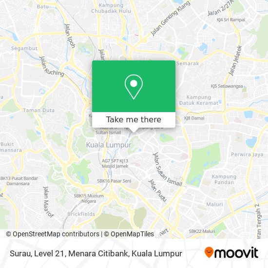 Surau, Level 21, Menara Citibank map