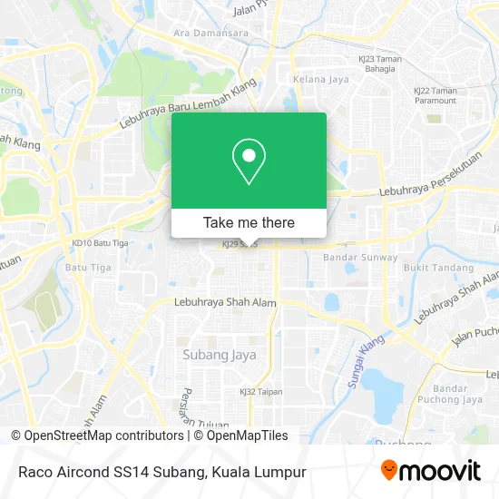 Raco Aircond SS14 Subang map