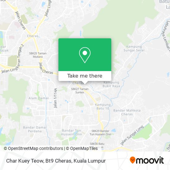 Char Kuey Teow, Bt9 Cheras map