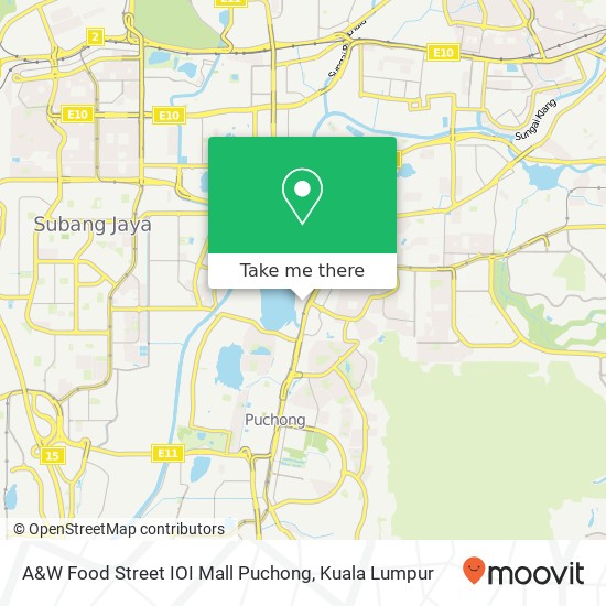 A&W Food Street IOI Mall Puchong map