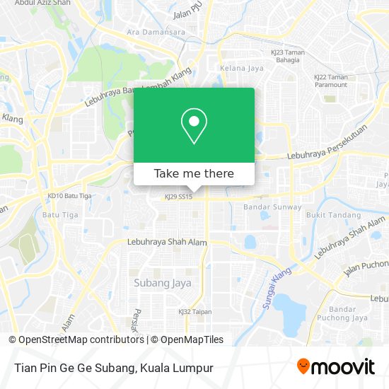 Tian Pin Ge Ge Subang map