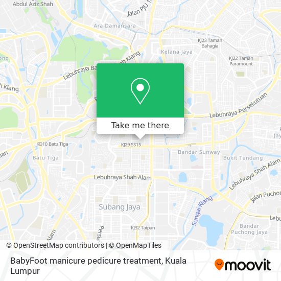 BabyFoot manicure pedicure treatment map