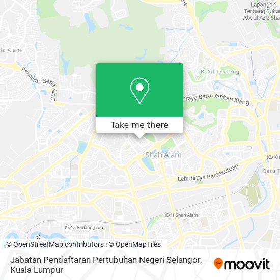 Jabatan Pendaftaran Pertubuhan Negeri Selangor map