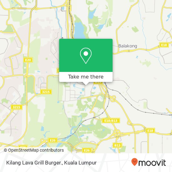 Peta Kilang Lava Grill Burger.