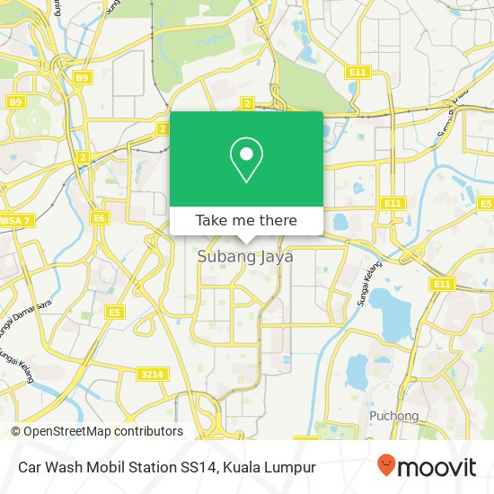 Car Wash Mobil Station SS14 map