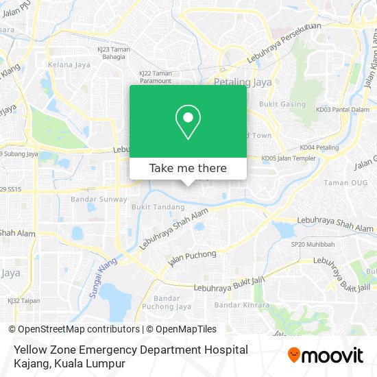 Yellow Zone Emergency Department Hospital Kajang map