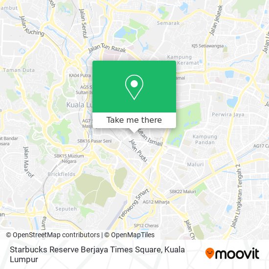 Peta Starbucks Reserve Berjaya Times Square