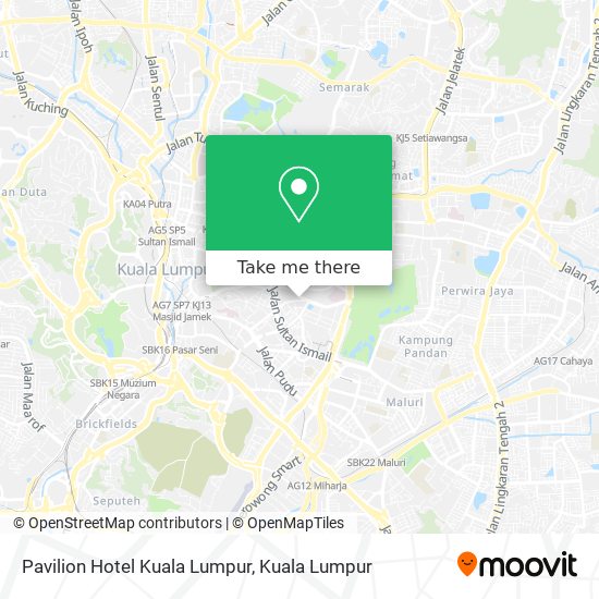 Pavilion Hotel Kuala Lumpur map