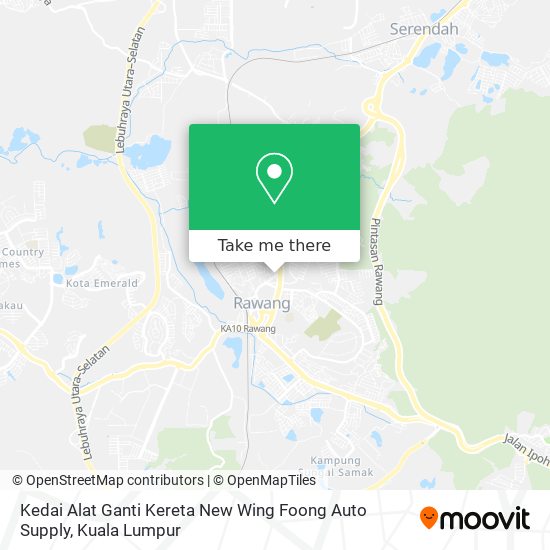 Peta Kedai Alat Ganti Kereta New Wing Foong Auto Supply