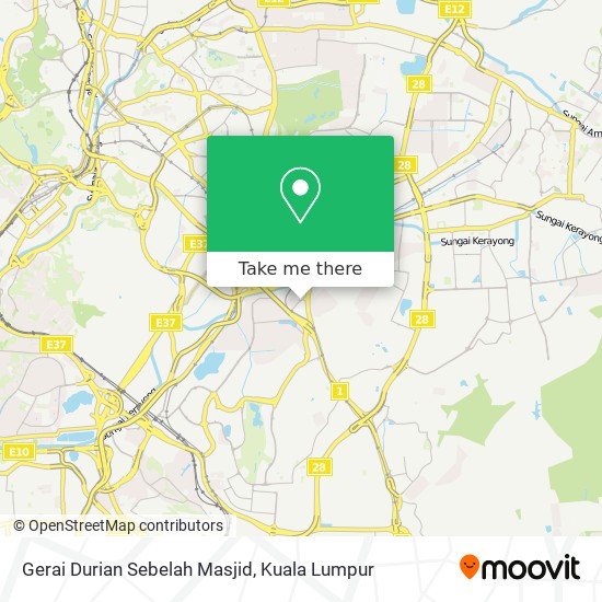 Peta Gerai Durian Sebelah Masjid