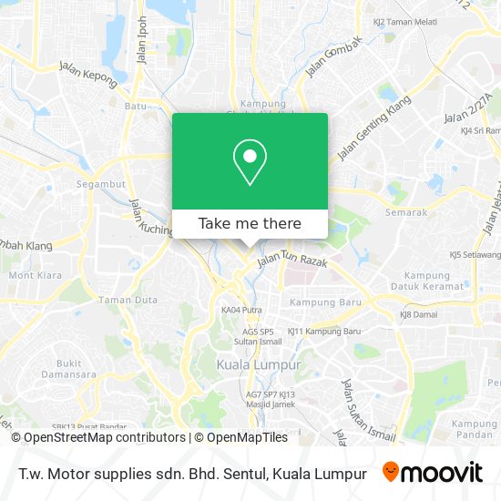 T.w. Motor supplies sdn. Bhd. Sentul map