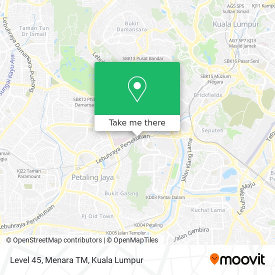 Level 45, Menara TM map