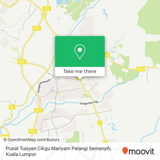Pusat Tuisyen Cikgu Mariyam Pelangi Semenyih map