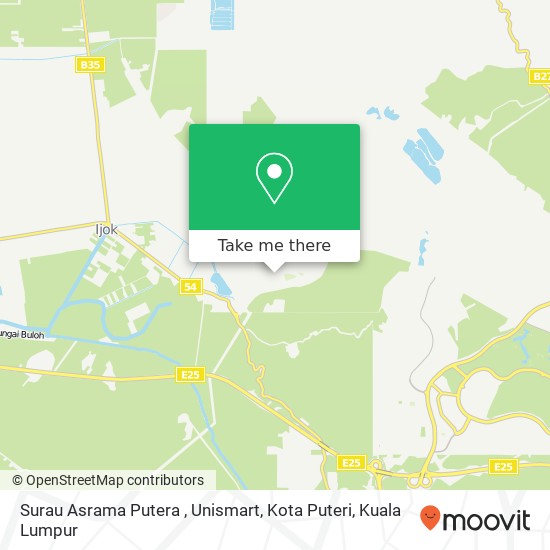 Peta Surau Asrama Putera , Unismart, Kota Puteri
