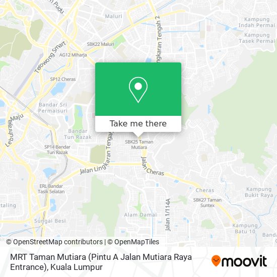 Peta MRT Taman Mutiara (Pintu A Jalan Mutiara Raya Entrance)