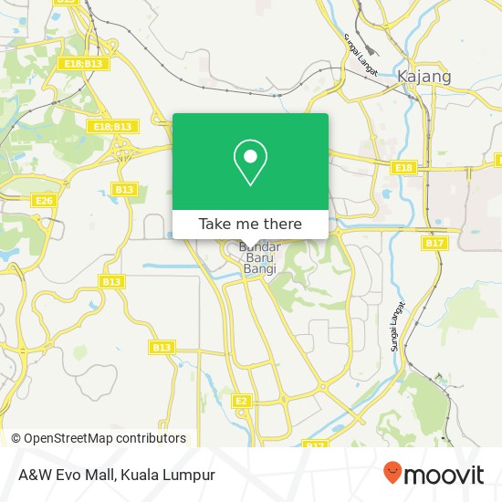 A&W Evo Mall map