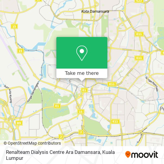 Peta Renalteam Dialysis Centre Ara Damansara