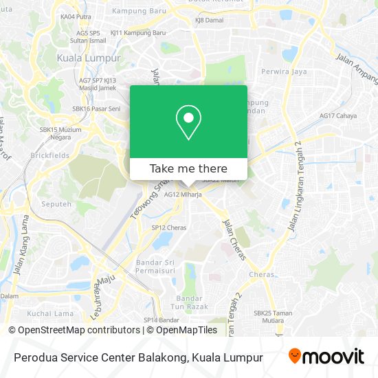 Perodua Service Center Balakong map