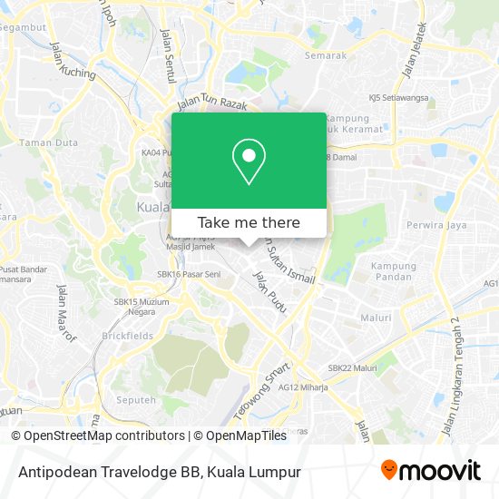 Antipodean Travelodge BB map