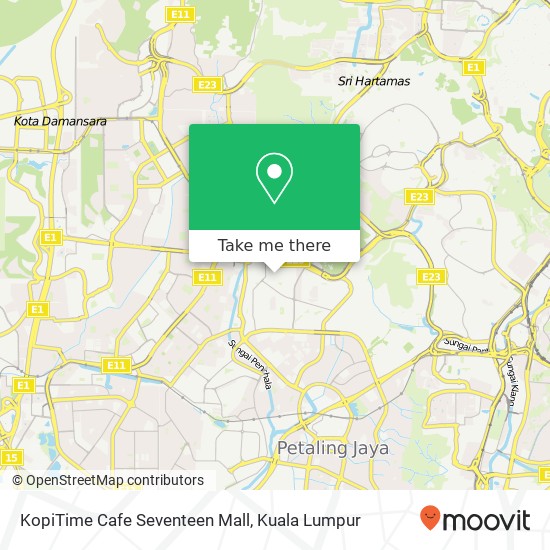 KopiTime Cafe Seventeen Mall map