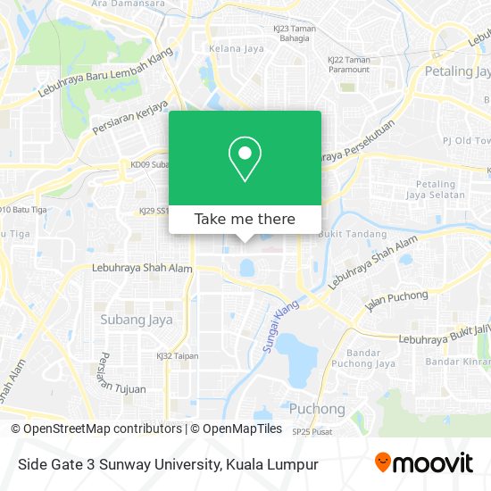 Side Gate 3 Sunway University map