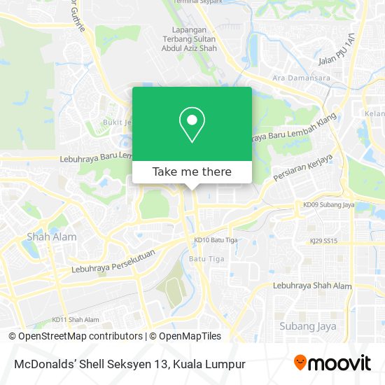 McDonalds’ Shell Seksyen 13 map