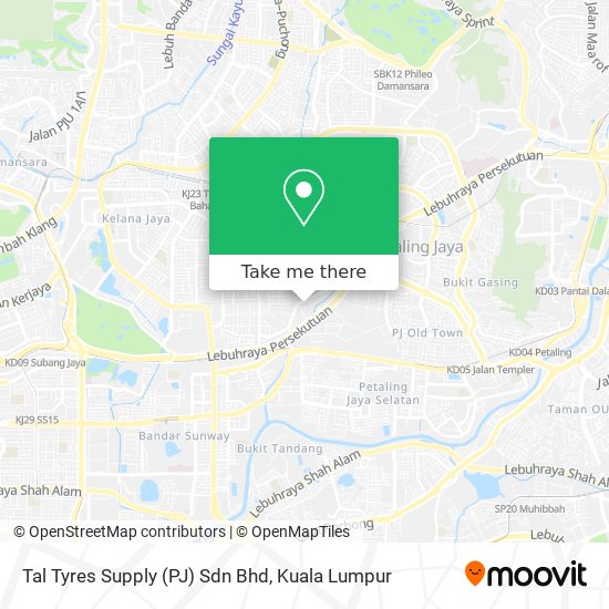 Peta Tal Tyres Supply (PJ) Sdn Bhd