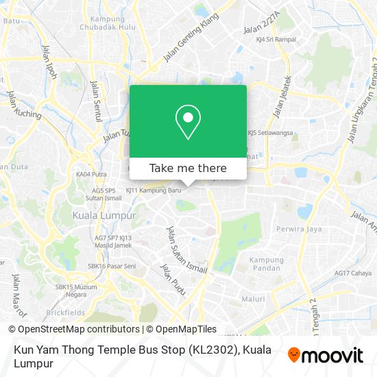 Peta Kun Yam Thong Temple Bus Stop (KL2302)