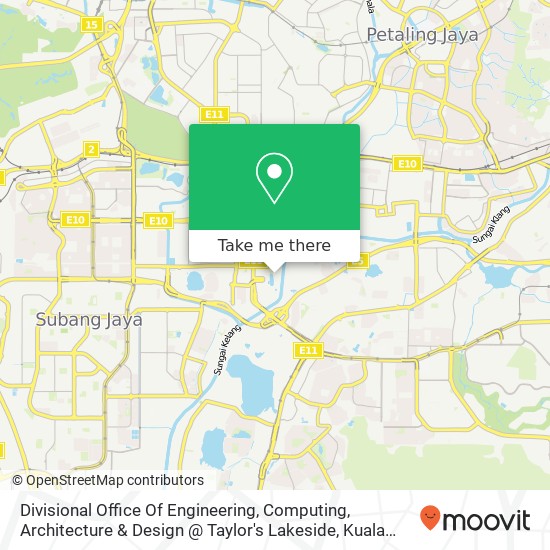 Divisional Office Of Engineering, Computing, Architecture & Design @ Taylor's Lakeside map