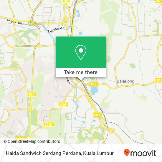 Haida Sandwich Serdang Perdana map