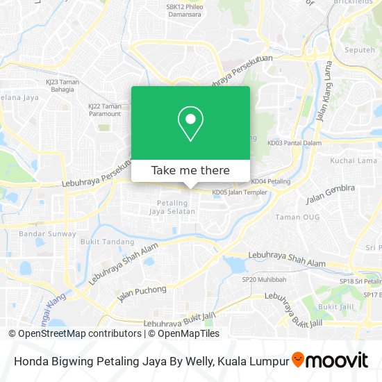 Honda Bigwing Petaling Jaya By Welly map